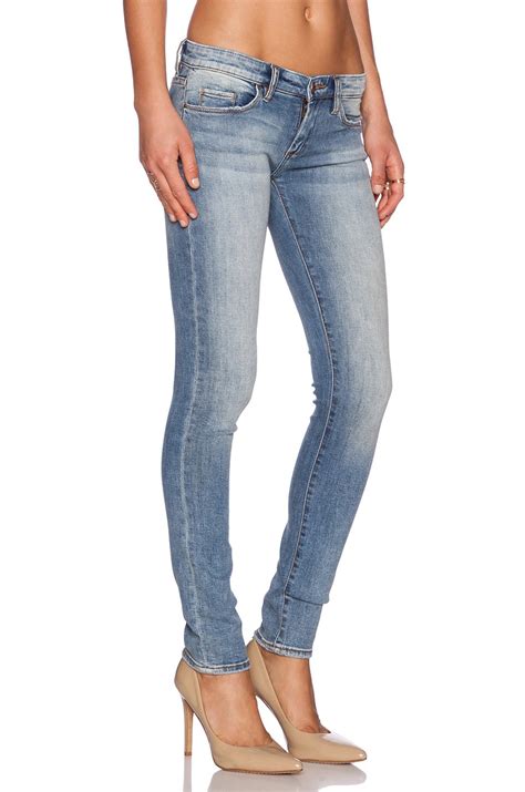 low rise stretch skinny jeans.